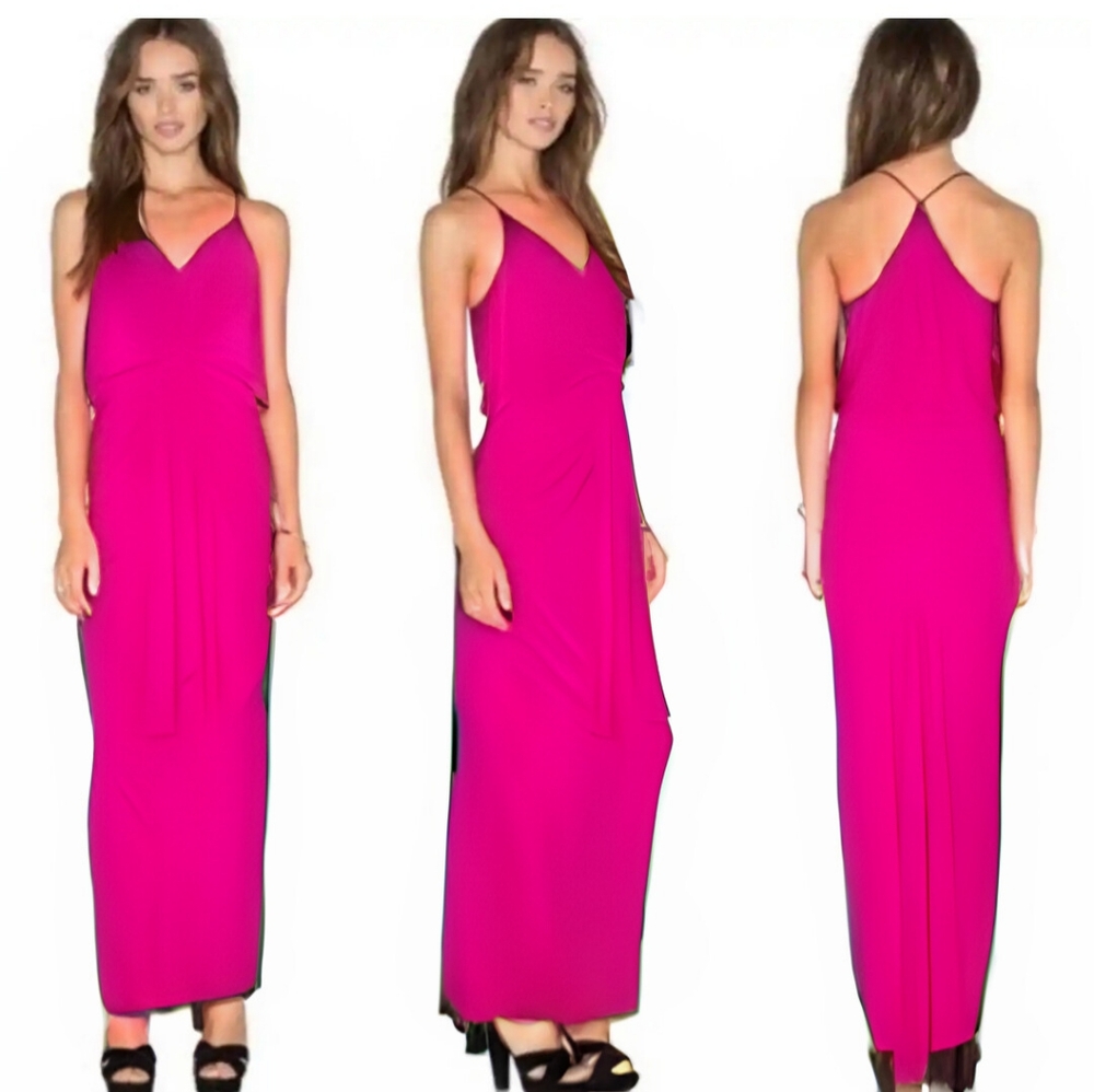 NWT MISA | Domino Hot Pink Maxi Dress
